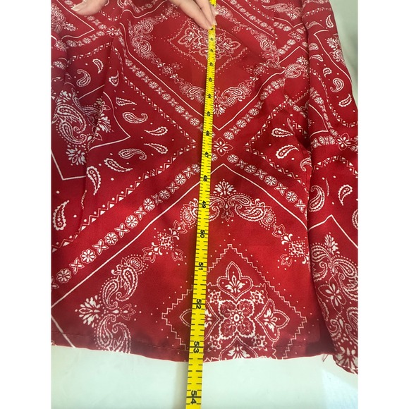Forever 21 Womens Western Bandana Print Midi Dress Red Size S Boho Festival - Picture 10 of 10